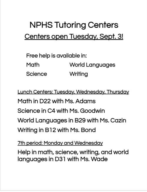 NPHS Tutoring Center